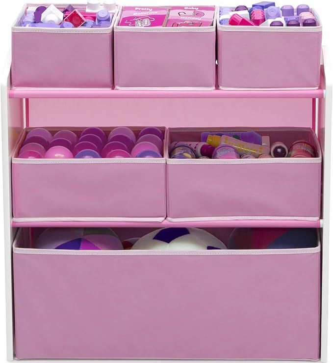 Delta Children 4-Piece Toddler Playroom Set, Pink/White