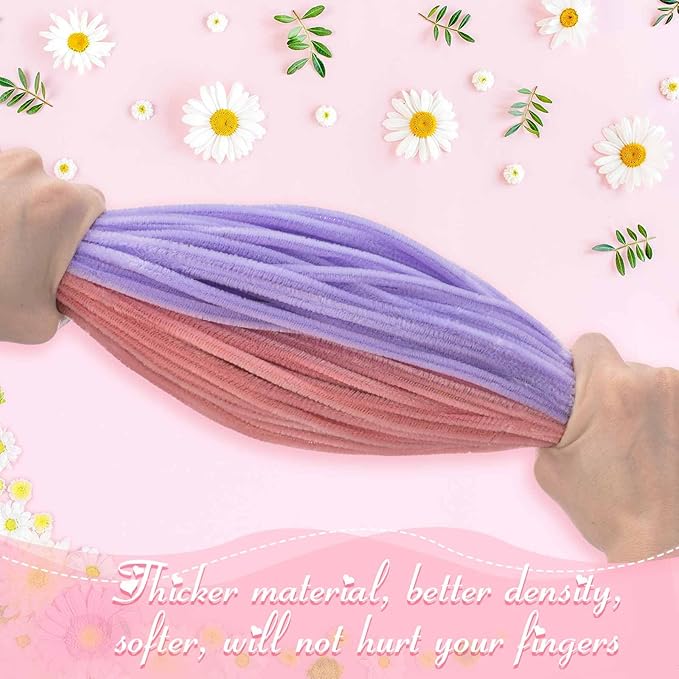 Peryiter 500 Pieces Pipe Cleaners Chenille Stems 12 Inch Craft Supplies Bulk for DIY Art and Craft Projects Creative Gift Wrapping Party Decorations(Macaron,12 Inch)