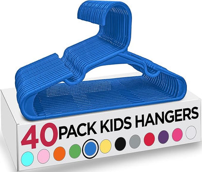Utopia Home 40 Pack Kids Hangers - 11.5 Inch Plastic Baby Hangers for Closet - Childrens Hanger for Clothes & Infant Hanger for Closet - (Blue)