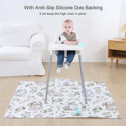 Insular Baby Splat Mat for Under High Chair/Arts/Crafts, Anti Slip and Waterproof Splash Mat for Floor, Portable Picnic Mat, 51x51 Inch, Vehicle