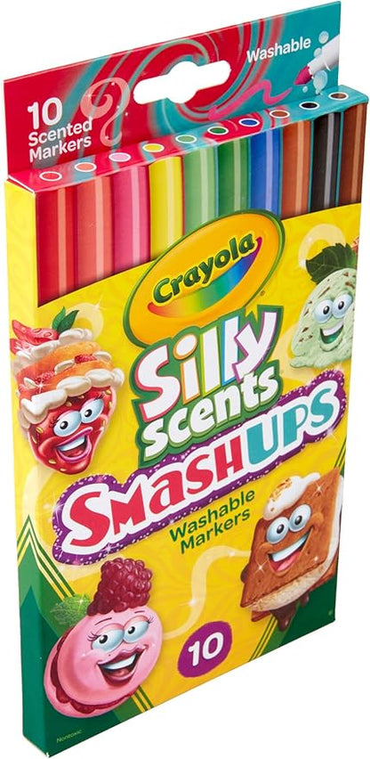 Crayola Silly Scents Fine Line Markers, Smash Ups Scented Markers, 10 Count