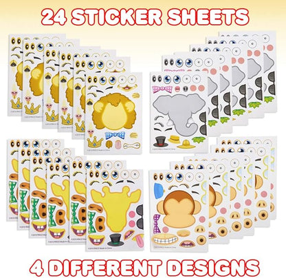 ArtCreativity Make Your Own Zoo Sticker Assortment, Set of 24 Sheets, Unique Arts ‘n Crafts Activity Supplies Kit for Kids, Sticker Prize, Fun Birthday Party Favor, Goodie Bag Filler