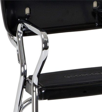 COSCO Stylaire Retro Chair + Step Stool with Flip-Up Seat, Black