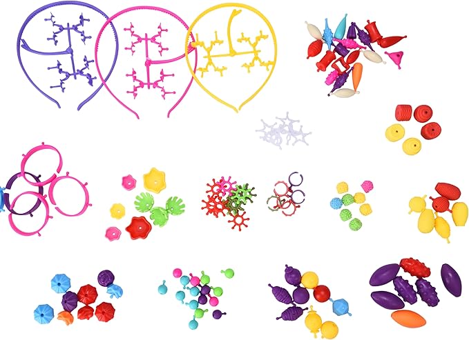 Jewelkeeper Bracelet Jewelry Making Kit for Girls - Arts and Crafts for Kids - Snap Pop Beads - Jewelry Making Kit - DIY Necklace Hairband Bracelet Ring Earring - Gifts Toy Set - Glow in The Dark