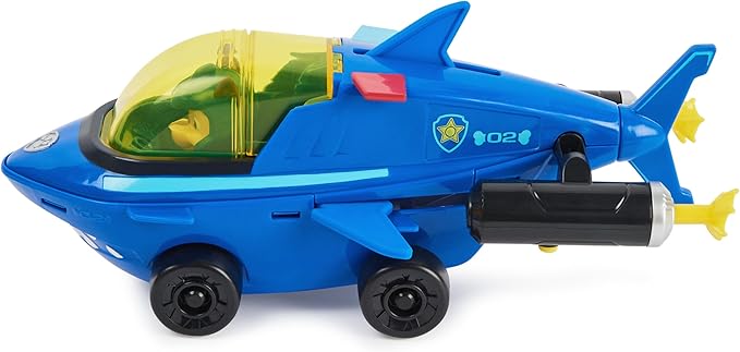 Paw Patrol Aqua Pups, Chase Transforming Shark Vehicle with Collectible Action Figure, Kids Toys for Ages 3 and up
