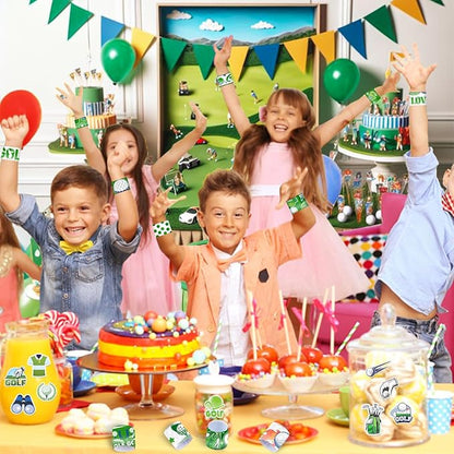 74 PCS Golf Party Favors, 50 PCS Golf Stickers 24 PCS Golf Slap Bracelets Golf Birthday Party Decorations Supplies for Kids Adults