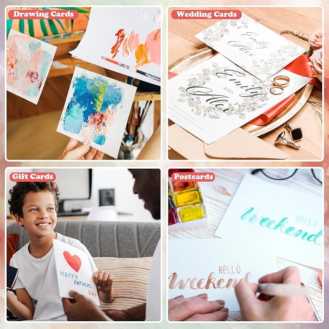 70 Sets Blank Watercolor Cards with Envelopes, 140lb/300GSM Cotton Watercolor Paper Cards, 4 x 6 in Foldable Watercolor Postcards with Envelopes for Greeting Cards Birthday Wedding Invitations