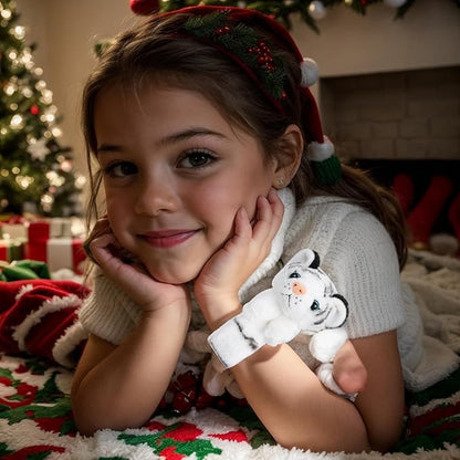 jarbins Animal Slap Bracelets Stuffed Animal Tiger Stuffed Animal Plush Slap Bracelets Bulk Kids Toys Wristband for Children Birthday Party Favors