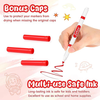Janlaugh 48 Pcs Line Washable Markers Bulk Red Fine Tip Markers Set Coloring Markers for Kids Thin Washable Markers Red Tips Markers for Art School Supplies, Back to School Supplies, Ages 6+