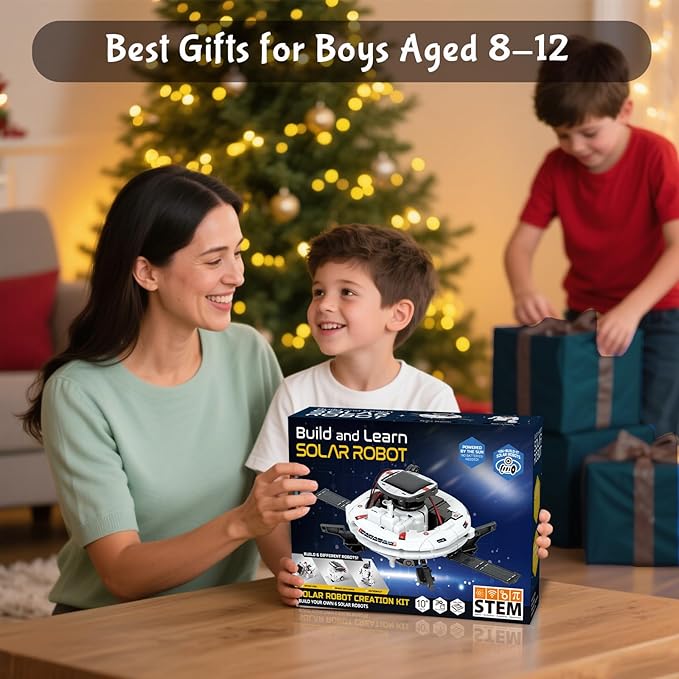 6-in-1 Solar Robot Building Kit for Boys Aged 8-13, Educational Robotic Toys for Kids, Science Kits STEM Toys Birthday Gifts for 8 9 10 11 12 Years Old Boys Girls Teens