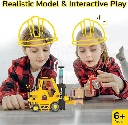 Smartivity DIY Hydraulic Forklift I STEM Toy Car for Kids Age 6-14 I Ideas for Boys & Girls | Science STEM Kit for 6,7,8,9,10,11,12,13,14 YearsI Wooden Engineering Game