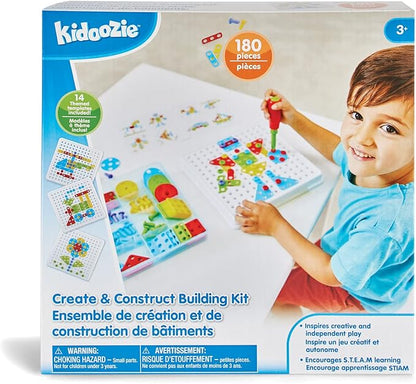 Kidoozie Create & Construct Building Kit, S.T.E.A.M Mosaic Art Activity for Children Ages 3+