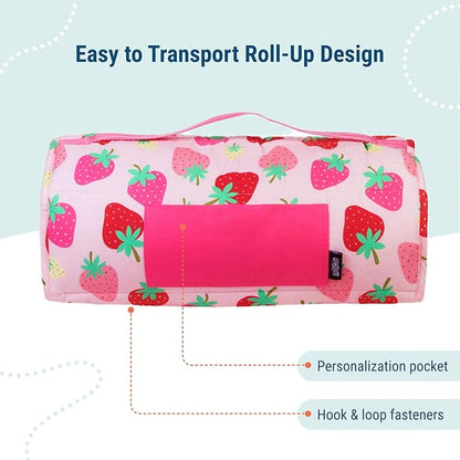 Wildkin Original Nap Mat with Reusable Pillow for Boys & Girls, Perfect for Elementary Daycare Sleepovers, Features Hook & Loop Fastener, Cotton Blend Materials Nap Mat for Kids