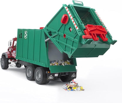 Bruder Mack Granite Garbage Truck (Ruby red-Green)