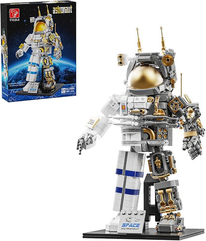TYCOLE City Space Astronaut Building Toy Set -Translucent Classic Spaceman Model Building Block Set with Display Stand,Home or Office Decor,Idea Christmas Birthday Gift for Adults&Kids 8+ (860PCS)