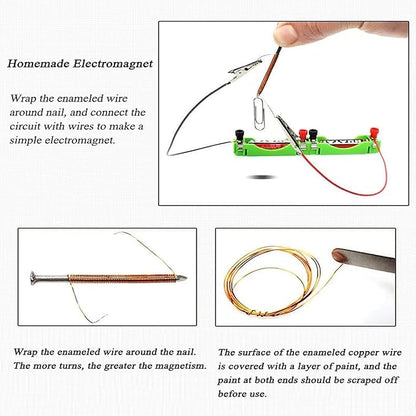 Electricity and Magnetism Experiment Kit for Kids Students,School Physics Labs Basic Circuit Electricity Learning Starter Kit,DIY STEM Electromagnetism Kit Educational Toys for Child