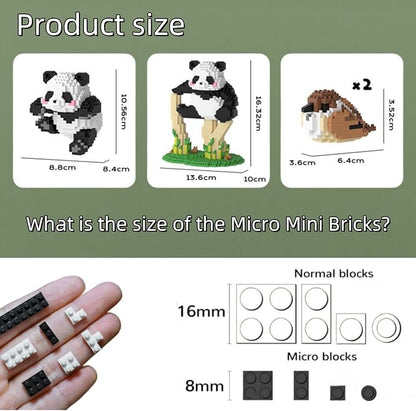 QMEAKMONY Mini Building Blocks Panda Sets Cute Micro Mini Panda Building Bricks for Adults Micro Nano Bricks Perfect Party Favors for Teenagers(1558 PCS)