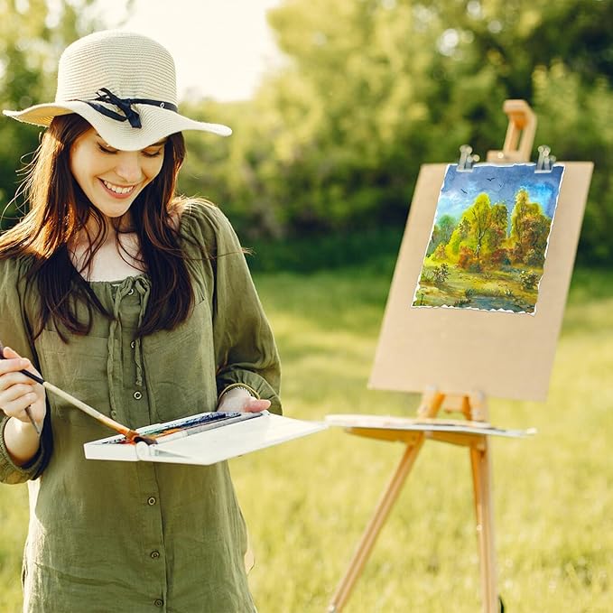 25 Sheets Watercolor Paper 8.5 x 11, 300 GSM Deckled Edge Paper Rough/Textured Handmade Paper Cotton Paper for Watercolors, Wedding Invitations, Cards, Crafts