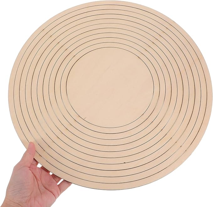 Wooden Concentric Cutting Guide for Pottery - 11 Piece Clay Cutting Tools Set for Accurate Ceramics Shaping and Modeling