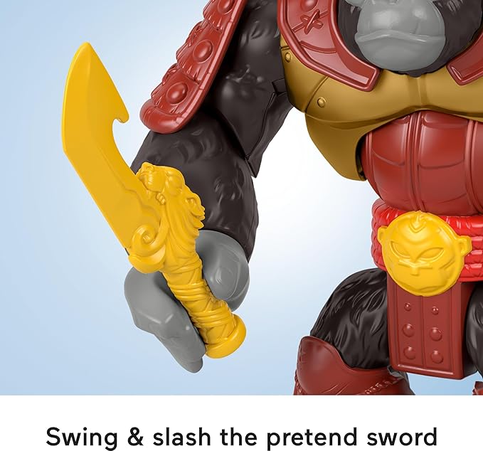 Fisher-Price Imaginext Preschool Toy Silverback Gorilla Smash 8-in Figure with Punching Action & Accessories for Pretend Play Ages 3+ Years