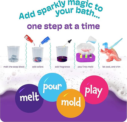 Dan&Darci Dino Soap Making Kit for Kids, Dinosaur Science Toys Kits, Easter Gifts for Kid All Ages, DIY Activities Craft - Art Crafts Gift Set for Boys and Girls Age 3 4 5 6 7 8 12 Year Old Boy