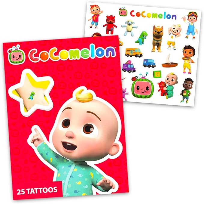 Cocomelon Coloring Activity Doodle Desk Set - 17 Pc Arts and Crafts Bundle with Coloring Pages, Stickers, Tattoos, and More | Drawing Pack for Kids