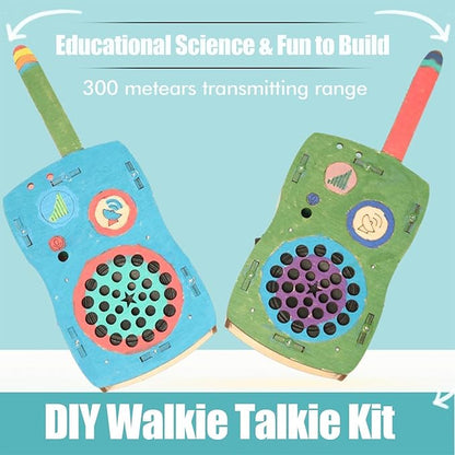 STEM Toys for Age 6-8-13 Crafts Kits Building Your Own Walkie Talkies for Kids Easter Basket Stuffers Gifts for 6 7 8 9 10 11 12 13 14+ Years Old Boys Girls Teens Engineering DIY Electronics