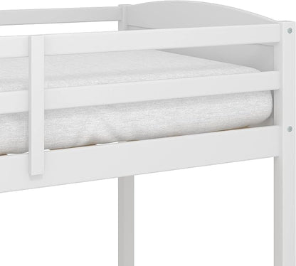 Hillsdale Alexis Contemporary Wood Arch Twin Size Loft Bed with Desk, White