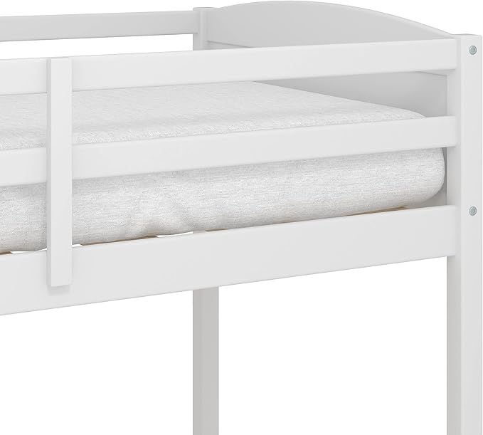 Hillsdale Alexis Contemporary Wood Arch Twin Size Loft Bed with Desk, White