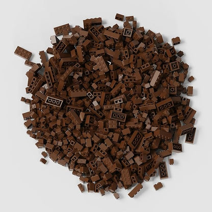 300 Pcs Classic Building Bricks, Brown Bulk Bricks,Compatible with Major Brands Parts and Pieces, Creative Building Block Toys for Boys Girls Ages 6 7 8 9 10 Year Old