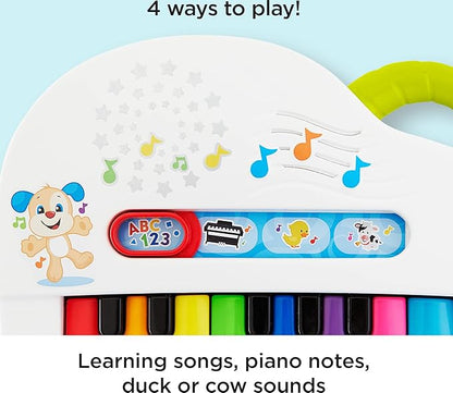 Fisher-Price Baby Toy Laugh & Learn Silly Sounds Light-Up Piano Musical Instrument with Learning Songs for Infants Ages 6+ Months