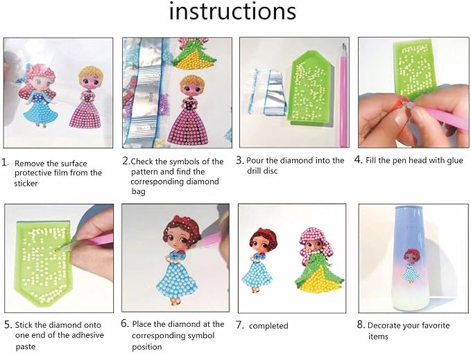 Diamond Painting Kits for Kids，Gem Diamond Arts and Crafts for Girls，Diamond Mosaic Stickers Bead Picture for Best Tween Painting Gift