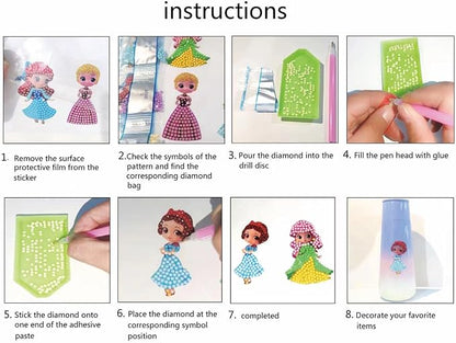 Diamond Painting Kits for Kids，Gem Diamond Arts and Crafts for Girls，Diamond Mosaic Stickers Bead Picture for Best Tween Painting Gift