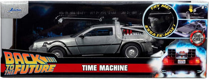Back to The Future Part I 1:24 Time Machine Die-cast Car Light Up Feature, Toys for Kids and Adults