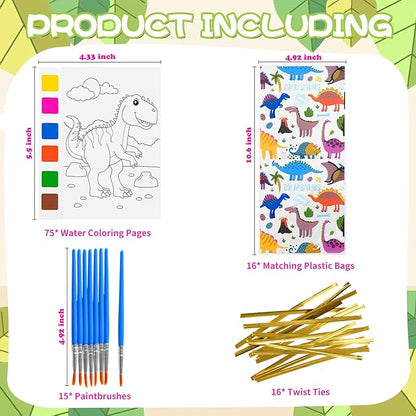 Rotu Party Favors for Kids 4-8, 15 Pack Goodie Bags Stuffers for Kids Paint with Water Coloring Books for Ages 8-12 Watercolor Painting Set Birthday Gifts Classroom Prizes, 106Pcs
