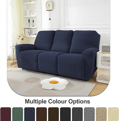 NORTHERN BROTHERS Stretchy Recliner Sofa Covers 3 Seater, Couch Cover Recliner Sofa 3 Cushions, Sofa Recliner Covers, Dark Blue