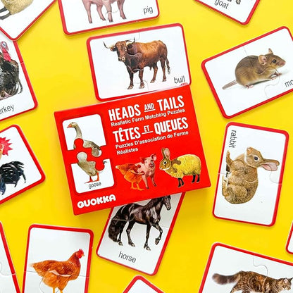 QUOKKA Toddler Puzzles Ages 2-4 – 100% Self-Correcting 16 Realistic Matching Farm Animals – Educational Toddler Puzzles Ages 1-3 with 32 Pieces - Memory Matching Games for 3-5 Years Old Boys and Girls