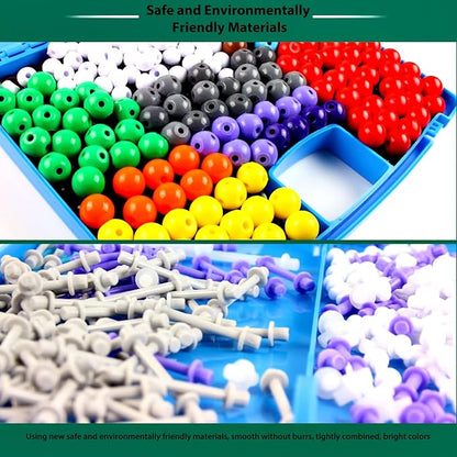 Comprehensive Chemistry Molecular Model Kit 406pc Organic and Inorganic STEM Set,Middle,High School,and College Supplies, Educational Science Set Learning Structure and Reactions Student Gifts