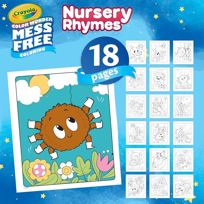 Crayola Color Wonder Nursery Rhymes, Mess Free Coloring Pages & Markers, Gift for Kids, Age 3, 4, 5, 6