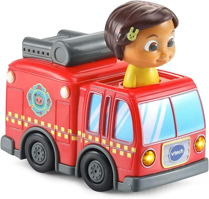 VTech CoCoMelon Go! Go! Smart Wheels Nina’s Fire Truck and Track