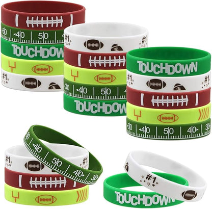 Fancy Land 35 Silicone Football Motivational Bracelets for Kids Football Gift Party Supply
