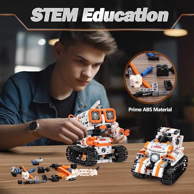 STEM Robotics Kits for Kids Ages 8-12 8-14 Year Old, 3 in 1 Remote/APP/Voice Control & Programming Robot Building Set, Toy Coding Science Projects, Birthday Gift Ideas for 8 9 10 11 12+ Boys