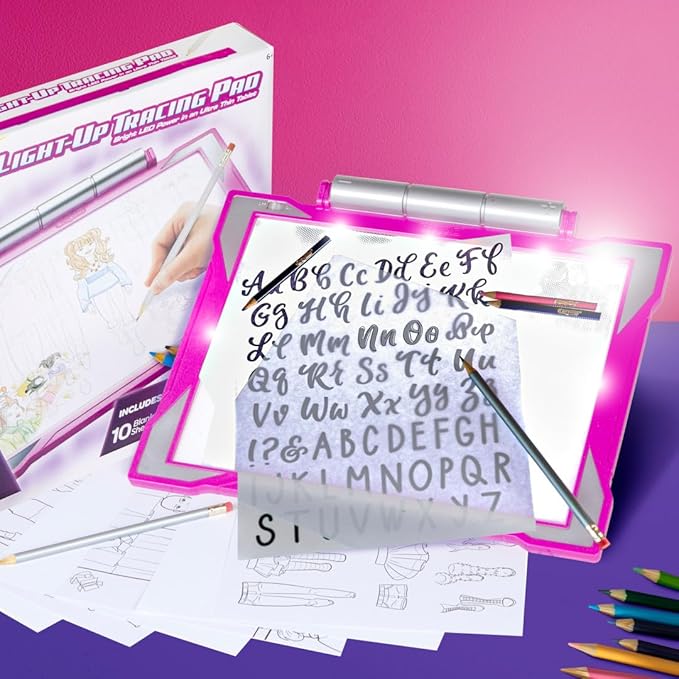 Crayola Light Up Tracing Pad - Pink, Writing & Drawing Art Kit for Kids, Kids Toys & Games, Tracing Light Box, Easter Gifts for Girls & Boys, 6+ [Amazon Exclusive]