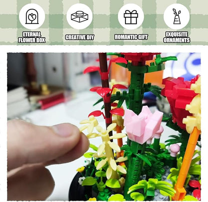 Flower Bouquet Building Sets,549pcs Rose Flower Plants,Forever Decorated flower set with Dust Cover,Building Blocks Sets gifts for Ages 8-12 yrs forOld Girl Christmas,Mother's Day,Valentine's Day