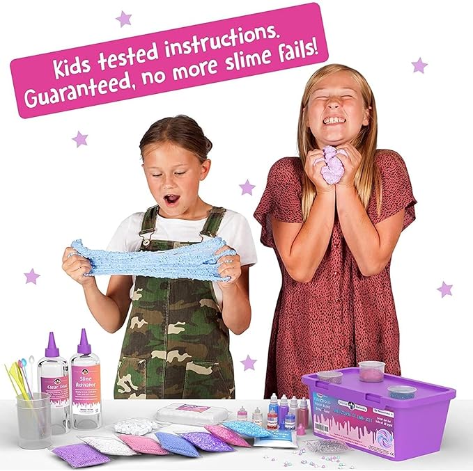 Original Stationery Slime Making Kit - Multicolor, Glow-in-The-Dark, Bubble Gum Scent - DIY Unicorn Slime Kit with Glitter & Clay Add-Ins - Holiday Activity & Birthday Gift for Kids Ages 7+