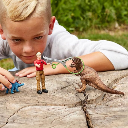 Schleich Dinosaurs, Dinosaur Toys for Kids, Tyrannosaurus Rex Attack 5-Piece Dino Set with T-Rex Toy, Ages 4+