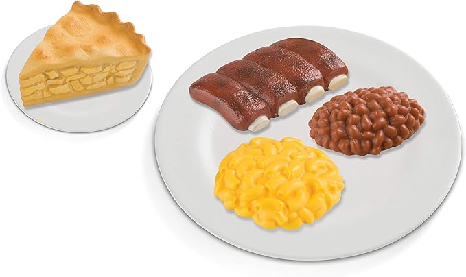 Melissa & Doug Food Fun Combine & Dine Dinners - Red - Realistic Play Food For Kids Kitchen, Pretend Play Food Set For Kids Ages 3+