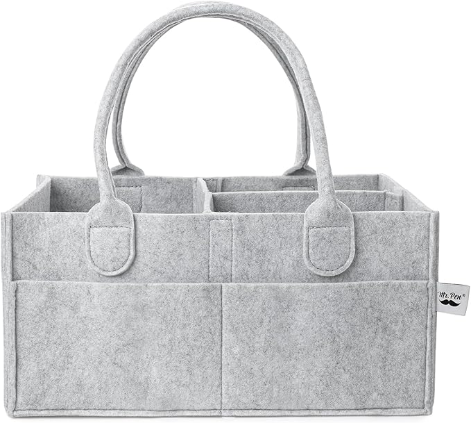 Mr. Pen- Baby Diaper Caddy Organizer, Gray, Medium, Nursery Storage Bin and Car Organizer for Diapers and Baby Wipes