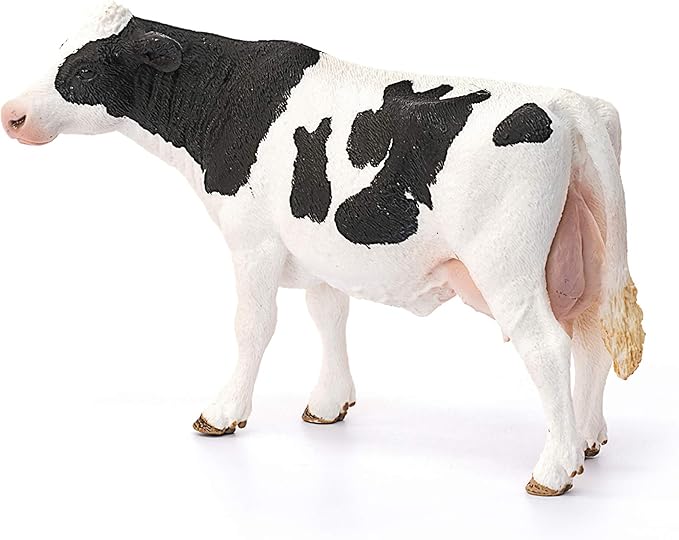 Schleich Farm World, Farm Animal Toys for Kids Ages 3 and Above, Black and White Holstein Cow Toy Figure