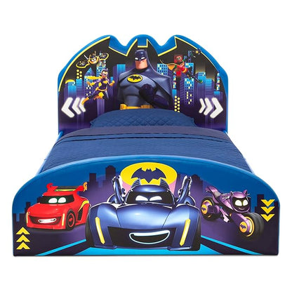 Delta Children Batman Batwheels Upholstered Twin Bed, Blue